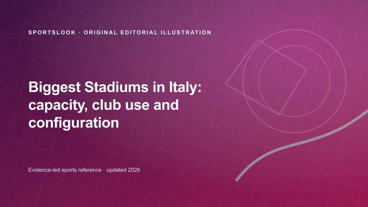 Original editorial illustration for Biggest Stadiums in Italy: capacity, club use and configuration