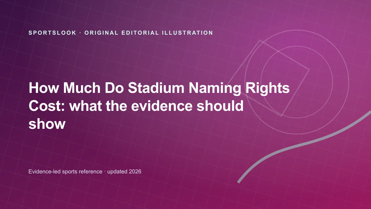 Original editorial illustration for How Much Do Stadium Naming Rights Cost? A deal-structure guide