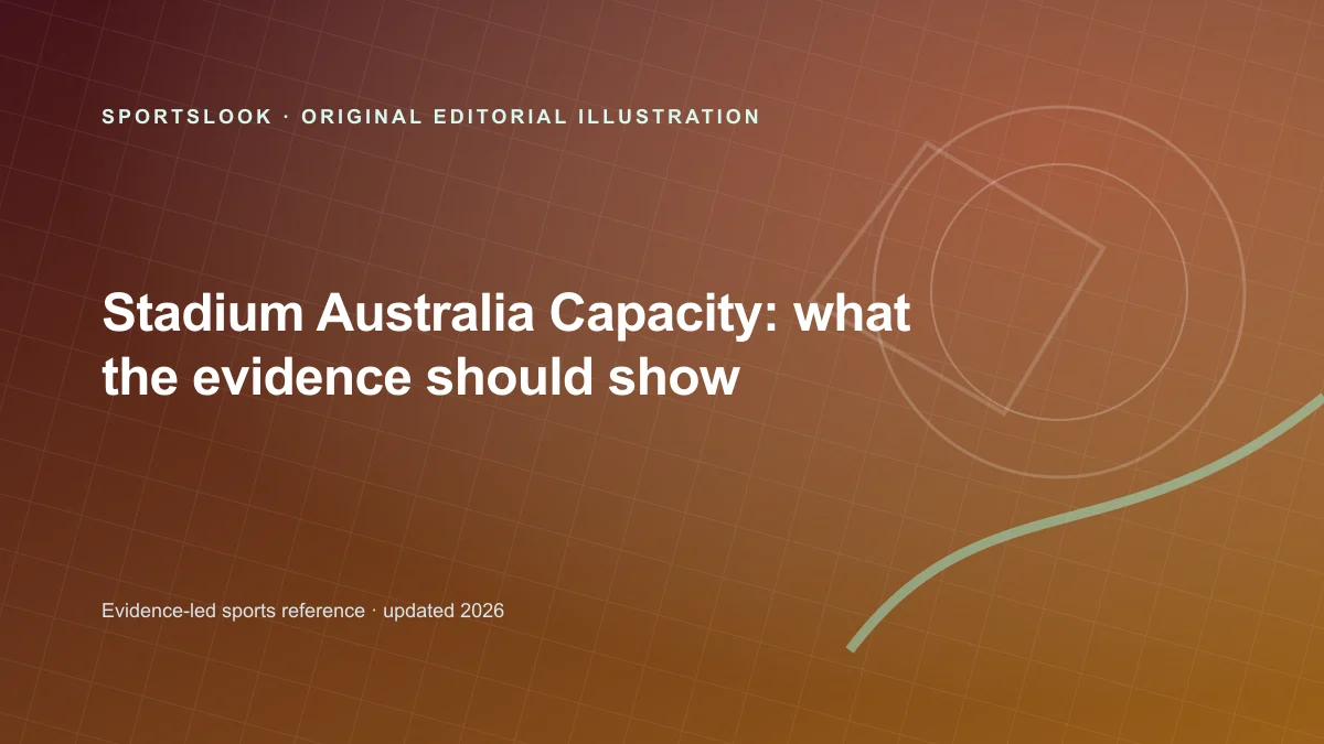 Editorial illustration of Stadium Australia with a capacity marker